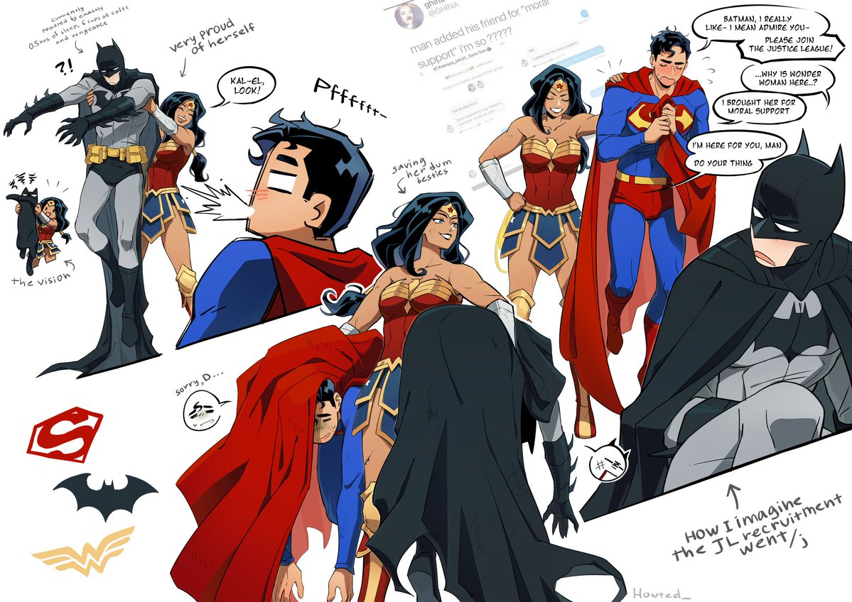 honted_'s tweet image. Silly Trinity doodles 

#wonderwomanfanart #supermanfanart #batmanfanart #superbat #dc