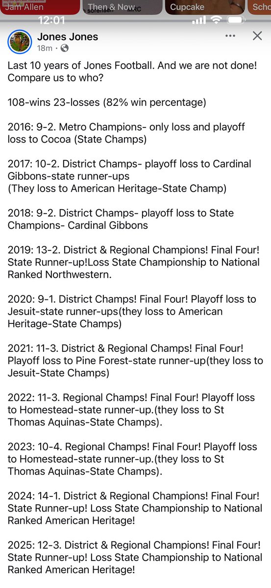 Jones Tigers Football tweet media