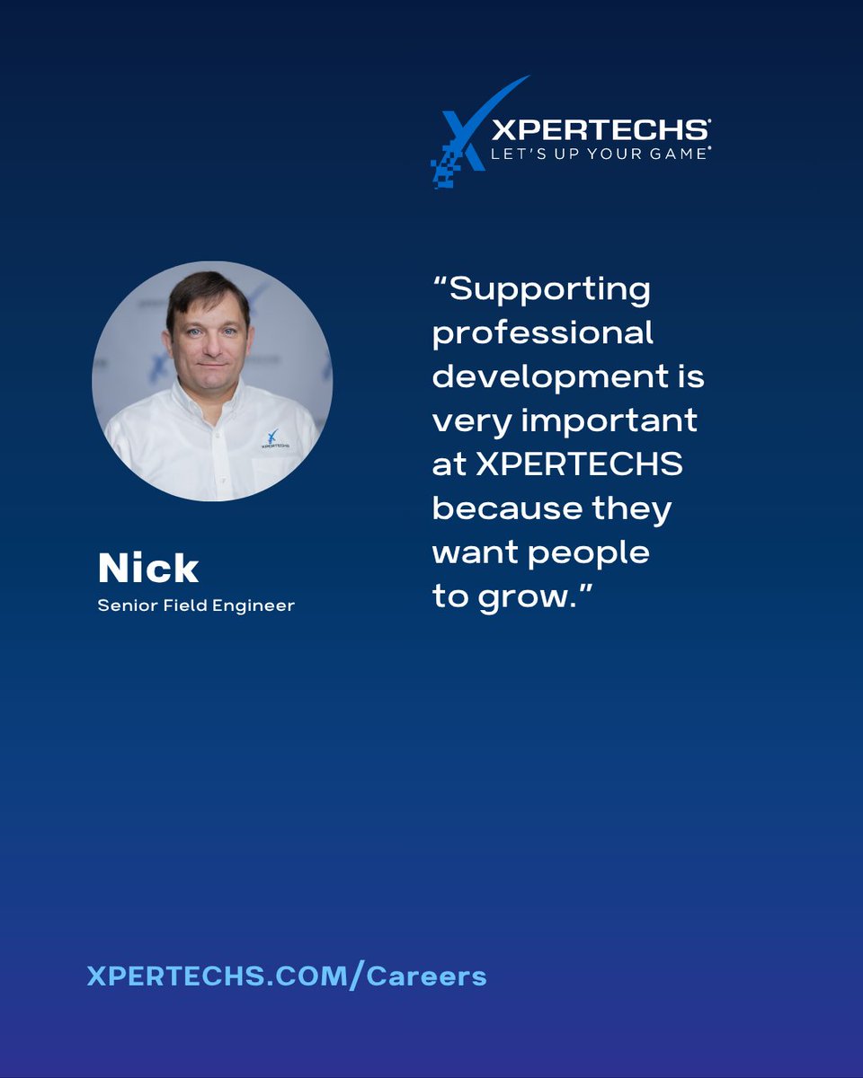 XPERTECHS's tweet image. Nick’s responsibilities look a lot different than they did three years ago—and that’s a good thing. With paid certs, hands-on experience, and real career paths, XPERTECHS makes growth part of the job. 
hubs.ly/Q03-29C80

#LetsUpYourGame #ITcareer #TechCareer