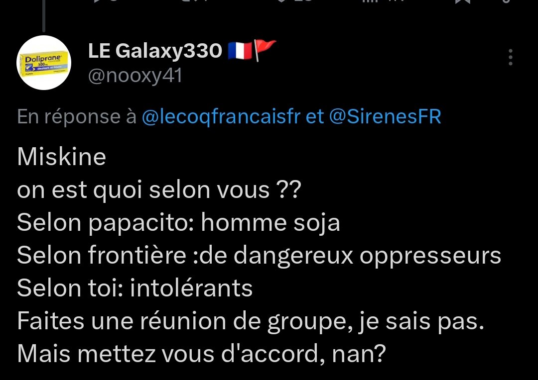 nooxy41's tweet photo. @lecoqfrancaisfr @SirenesFR Mais absolument pas,  je t'ai posé la question :
3eme fois 
En tant que personne de gauche nous sommes quoi ?

Petit refreh https://t.co/dLEeSTPmiF