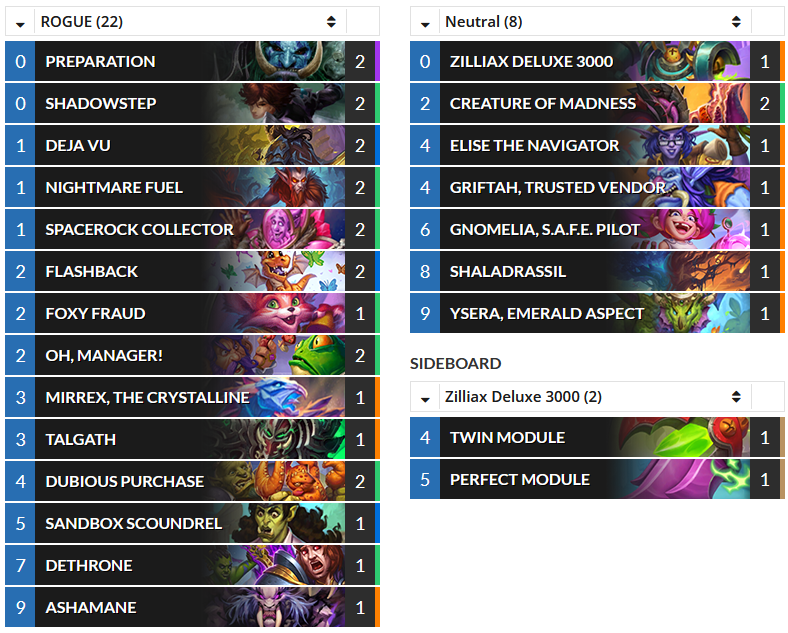 HSTopDecks's tweet photo. (Standard) @MinislashHS's #22 Legend Ashamane Rogue. https://t.co/vQ6InsXxkR #Hearthstone #HS_ROG https://t.co/rWEVHcqTaL
