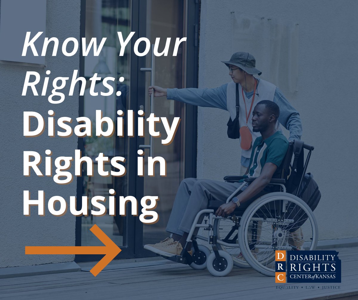 DRCKansas's tweet photo. People with disabilities have specific rights to find &amp; keep safe, accessible housing!

Check out our resources that explain what disability discrimination in housing can look like, reasonable accommodations, what to do if rights are violated, &amp; more: https://t.co/mq3VdIcpKe https://t.co/MrS1KCuHL6