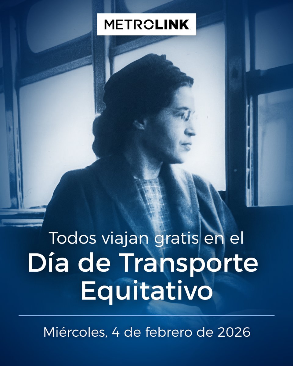 Metrolink's tweet photo. On Rosa Parks' birthday, we recognize the role transit plays in access and opportunity. Ride free across all Metrolink lines this Transit Equity Day. No ticket required. https://t.co/kUNPM13Mbs