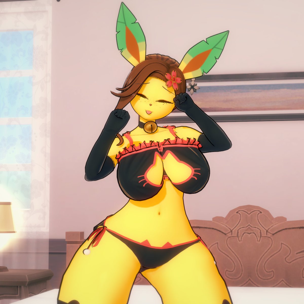 I have seen a lot of character wearing cat lingerie in my feed recently (mostly milfs lol), so you know what that means