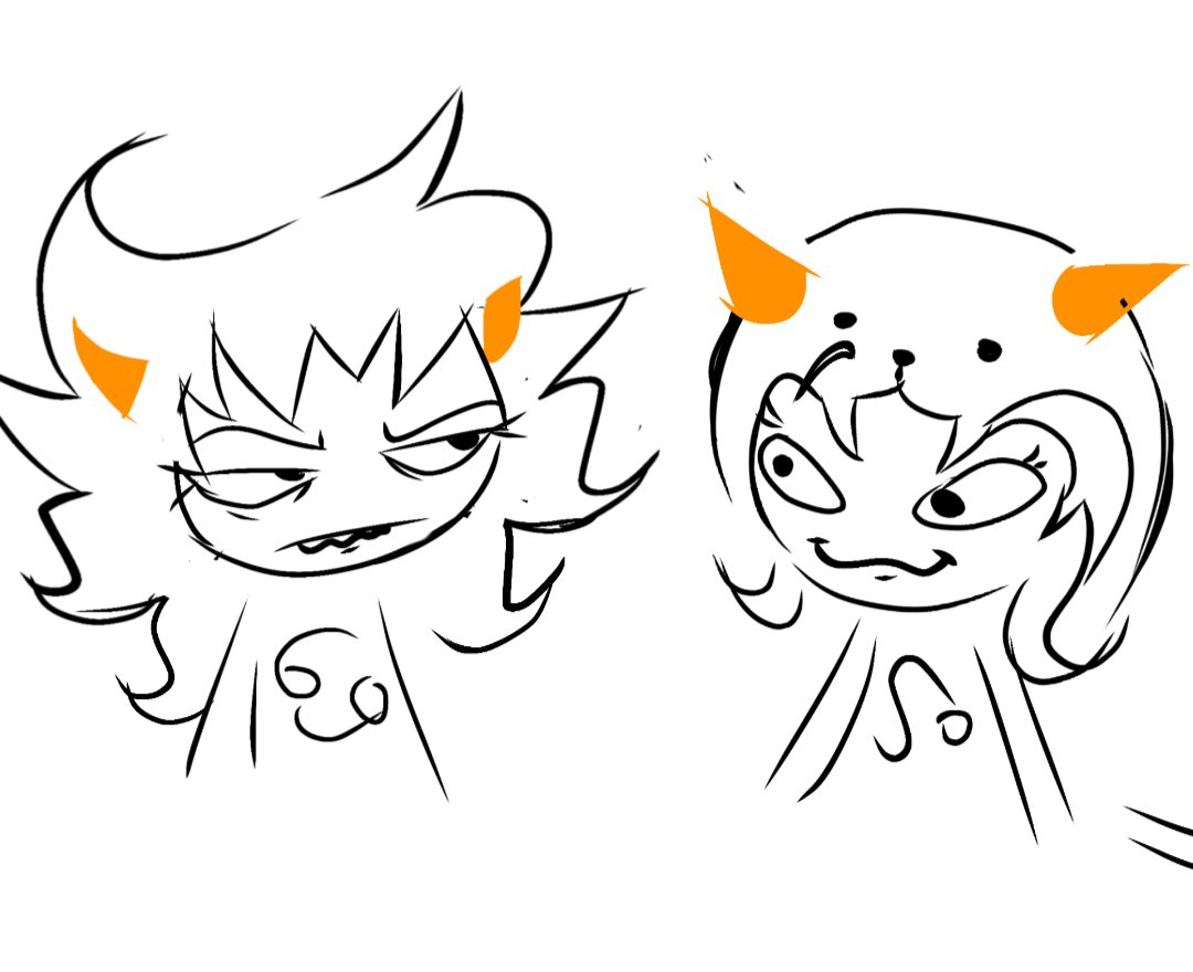 ImMrsMonke's tweet photo. Nepkat but like... Yuri love or something 

#Homestuck #Karkat #Nepeta #Nepkat https://t.co/GVlwPzFJGv