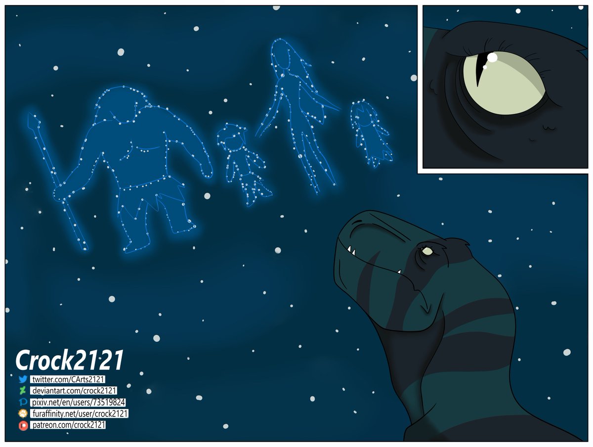 "That night, a new constellation appeared", I drew this in 2022 when the second season of Primal ended. The episode that aired today reminded me of it because of Fang's reaction to Spear's death 
#Primal #GenndyTartakovsky #Fang #Spear

My deviantart: deviantart.com/crock2121/art/…