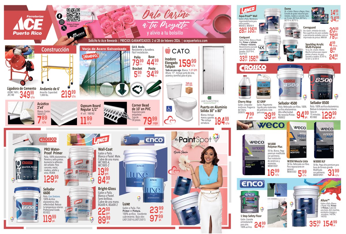 FerrAcePR's tweet photo. 💌Dale cariño a tu proyecto y alivio a tu bolsillo en el mes  del amor💌con las mejores ofertas de nuestro #Shopper de febrero. 🆓Únete GRATIS a #AceRewards y aprovecha #AhorrosInstantáneos 💰Del 2 al 28 de febrero  | https://t.co/MNJ7cSb5RQ🌐 https://t.co/55k1Gt9zsp