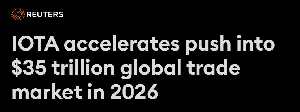 mooniota's tweet photo. Reuters says $IOTA is pushing deeper into $35 Trillion global trade in 2026

Trade today needs tons of paperwork, many middlemen, and slow checks. 

This causes delays, fraud, and expensive financing. 

IOTA’s report says even small improvements could unlock huge value worldwide.

When you fix how trade works, you fix how the world moves goods

This is big, slow money finally upgrading its system