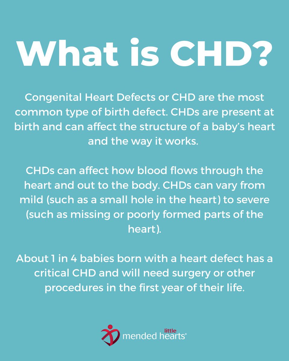 MLH_CHD's tweet photo. What are Congenital Heart Defects (#CHD)❓

To learn more about CHD and access our support resources visit the link below👇
https://t.co/M833ojxTQG

#1in100 #MLH https://t.co/E0I6yERCGA
