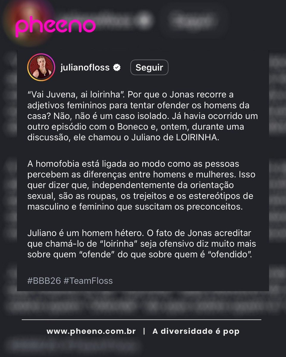 Clima tenso no #BBB26: embate entre Juliano Floss e Jonas Sulzbach após o Paredão repercutiu fora da casa. Equipe de Juliano acusou o veterano de homofobia pelo uso de adjetivos femininos como ataque, como “loirinha”. abrir.link/HWVbv