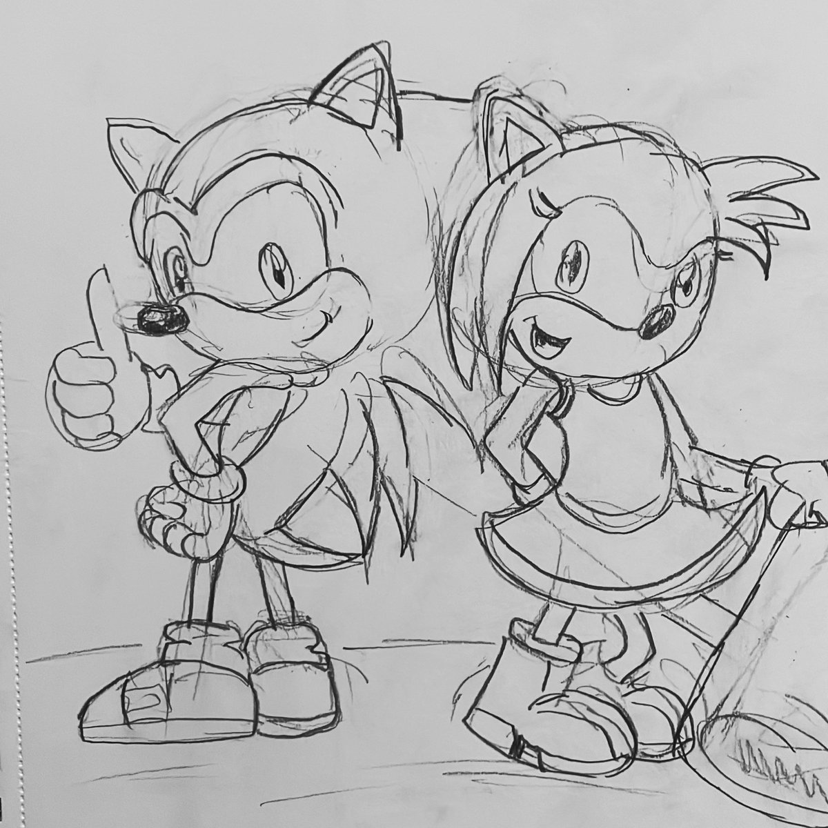 Sonic the hedgehog and Amy Rose.

#drawingartwork #sonicandamy #videogameartwork #comicbookart #makingarteveryday