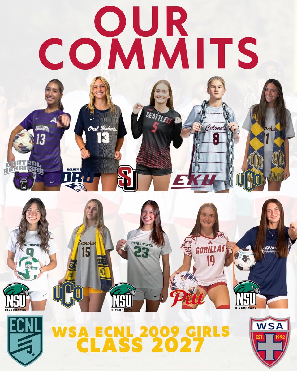 Our Verbal Commits as of February 2nd, 2026 🎉

Congrats to these 10 girls in the 2027 Class! Check out our full team roster pinned &amp; all of their highlights 👇 linktr.ee/wsa2009ecnlgir…

<a href="/ECNLgirls/">ECNL Girls</a> <a href="/ImYouthSoccer/">ECNL/GA/Recruiting/College Soccer</a> <a href="/ImCollegeSoccer/">College Soccer Truth ™</a> <a href="/SocAddicts/">SoccerAddicts</a> <a href="/TopDrawerSoccer/">TopDrawerSoccer</a> <a href="/PrepSoccer/">Prep Soccer ⚽️</a>