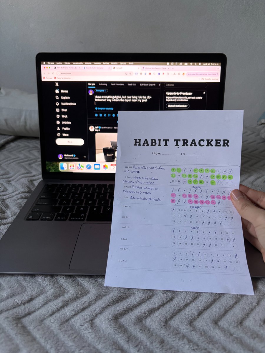 I have everything digital...

but one thing I do the old-fashioned way is track the days I meet my goal.