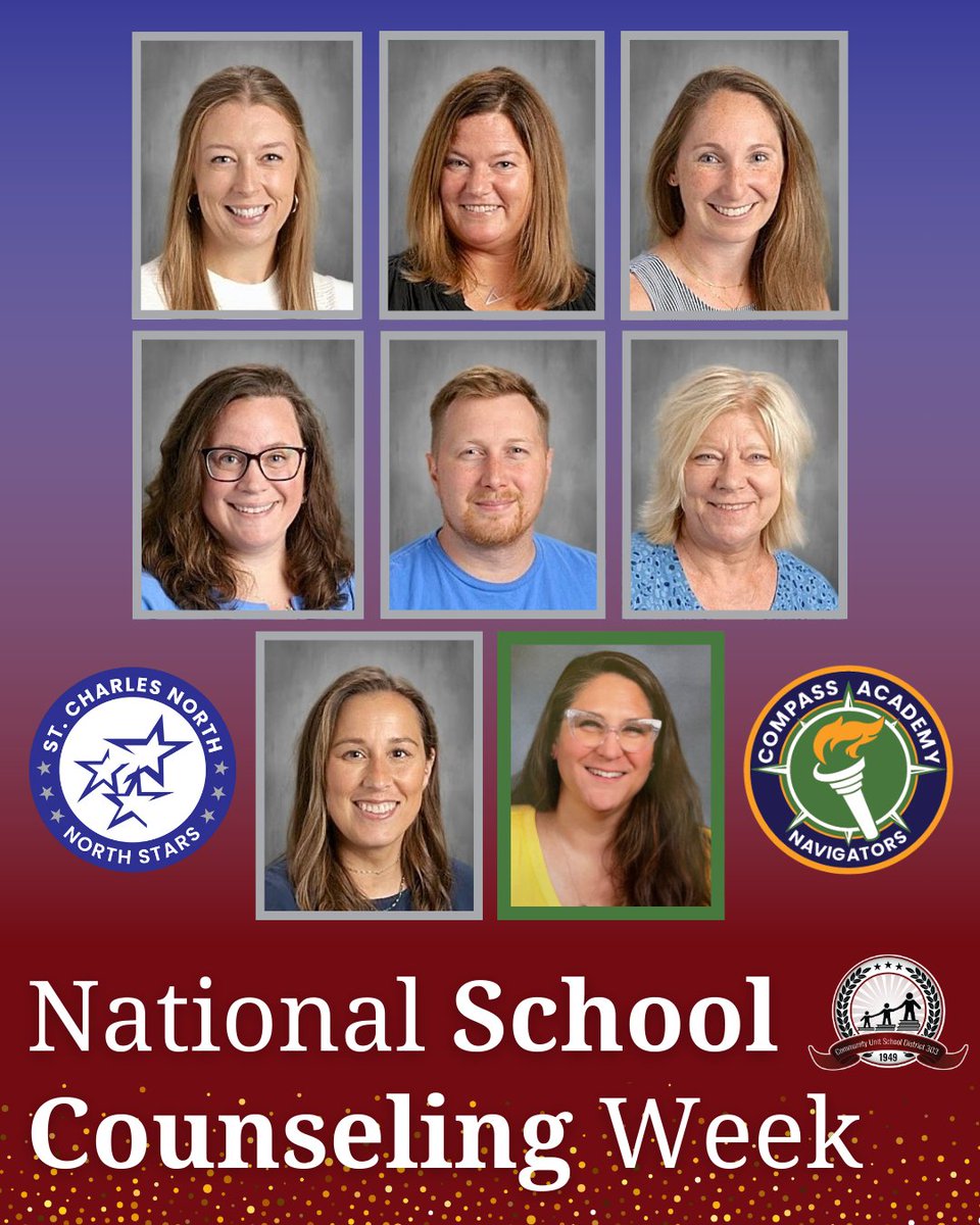 StCharlesD303's tweet photo. Happy National School Counseling Week!🎉 
A huge shout-out to all of our amazing school counselors - thank you for your continued support, guidance, and dedication to helping our students succeed and build bright futures. We appreciate everything you do!✨️
#NSCW26 D303Thankful https://t.co/VWjox4xg3V