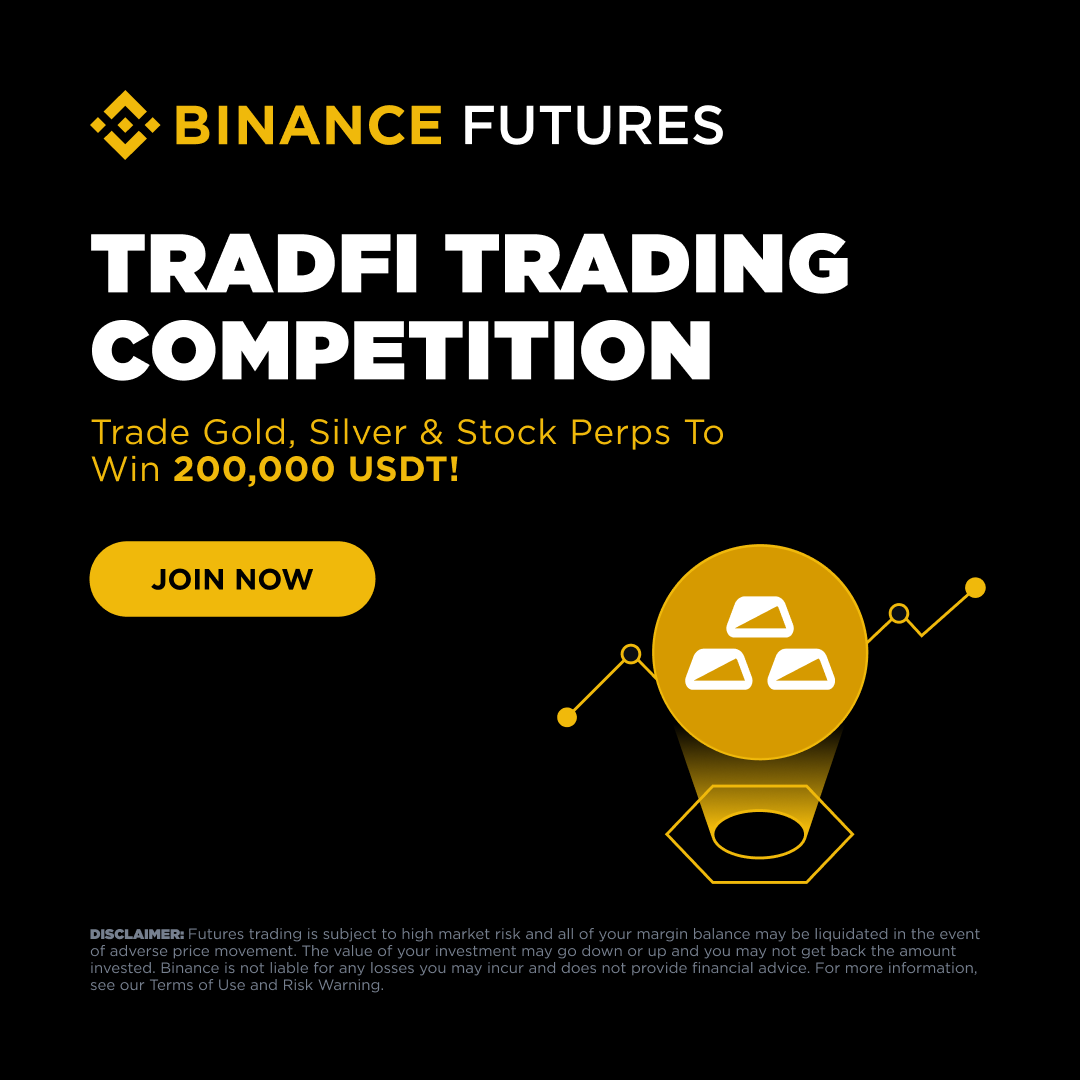 Trade Gold, Silver &amp; Stock Perps on Binance Futures! 

Join the TradFi Trading Competition and share a total prize pool of 200,000 USDT!

👉 binance.com/en/activity/tr…