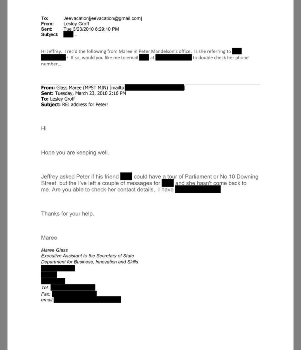 <a href="/DanNeidle/">Dan Neidle</a> Mandelson getting his civil servants to set up tours of Downing Street for Epstein’s friends.