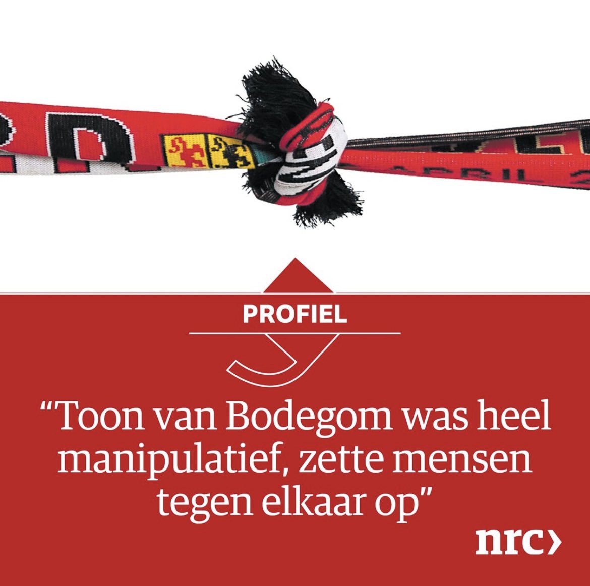 Throwback naar het NRC artikel uit 2020 over Toon van Bodegom waarin 25 betrokkenen een beeld schetsen over het ziekelijke gedrag van de man. Komt echt voor niemand als een verrassing dat hij nu Feyenoord gegijzeld houdt.