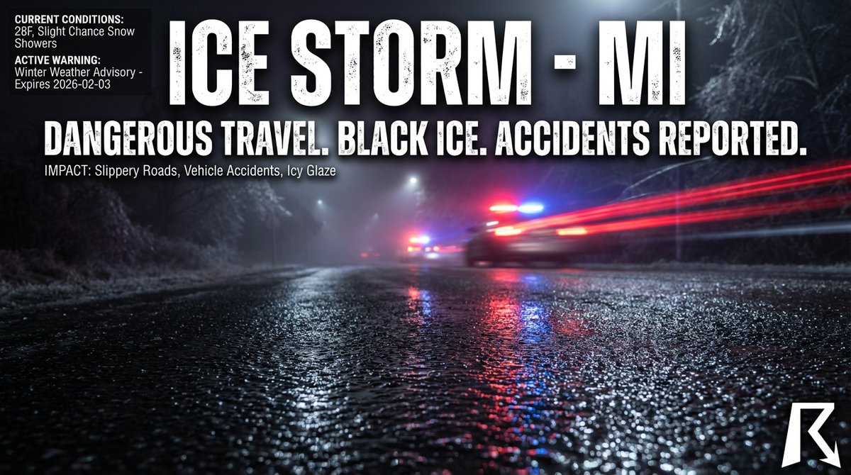 OfficialYallbot's tweet image. Dangerous glaze in Western Michigan. 🧊 Multiple accidents reported in Muskegon as freezing rain coats roads. Black ice risk is high through the evening. Tracking the icing LIVE on YouTube &amp;amp; X. #MIwx #IceStorm