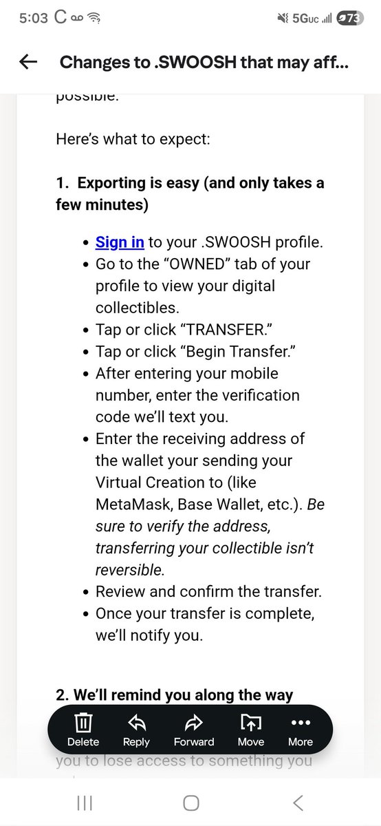 Hey <a href="/StackRworld/">StackR</a> Can I transfer my NIKE SWOOSH NFT's to my Stackr wallet instead of my Metamask wallet? <a href="/veve_official/">VeVe | Digital Collectibles</a>