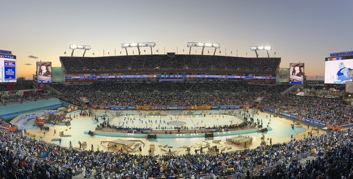 HardRockAllen's tweet photo. @NHL @CityofTampa @TBLightning @Buccaneers With Tampa and Raymond James Stadium as the backdrop NHL fans and the rest of the nation got a glimpse of the best city and fans in America. 🇺🇸 
We are truly Blessed to call Tampa Bay home! I didn’t even mention the game.  WOW!BOLTS WIN https://t.co/NyEIJ7LS1K