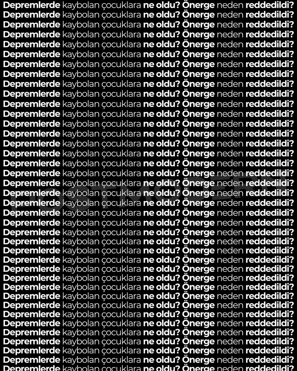 Hatırlatma • Depremde kaybolan çocuklar için verilen araştırma önergesi, AKP ve MHP tarafından reddedilmişti. 

Soruyoruz: Araştırma önergesi neden reddedildi? #EpsteinFiles