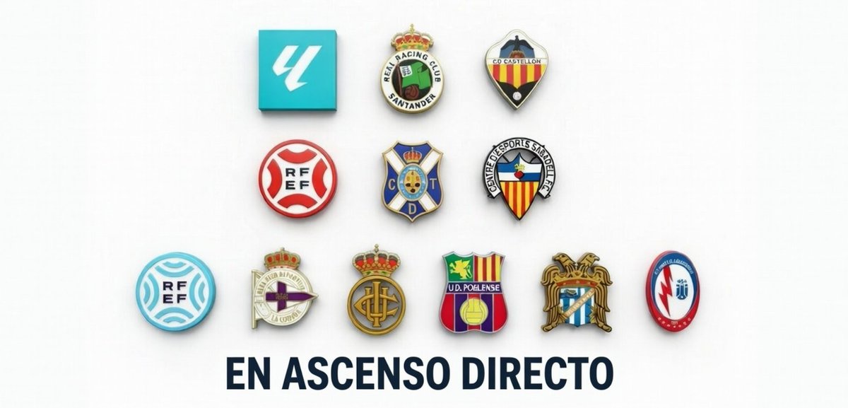 Ahora mismo están en ascenso directo.

<a href="/realracingclub/">Real Racing Club</a> 
<a href="/CDCastellon/">CD Castellón</a> 
<a href="/CDTOficial/">CD Tenerife 🏴󠁧󠁢󠁳󠁣󠁴󠁿</a> 
<a href="/CESabadell/">CE Sabadell 🧅</a> 
<a href="/DeporCanteira/">Dépor Canteira</a> 
<a href="/REALUNIONCIRUN/">Real Unión Club Irun</a> 
<a href="/udpoblense/">U.D. Poblense</a> 
<a href="/aguilas_fc/">Águilas F.C.</a> 
<a href="/RMajadahonda/">CF Rayo Majadahonda 🤍⚡️💙</a>