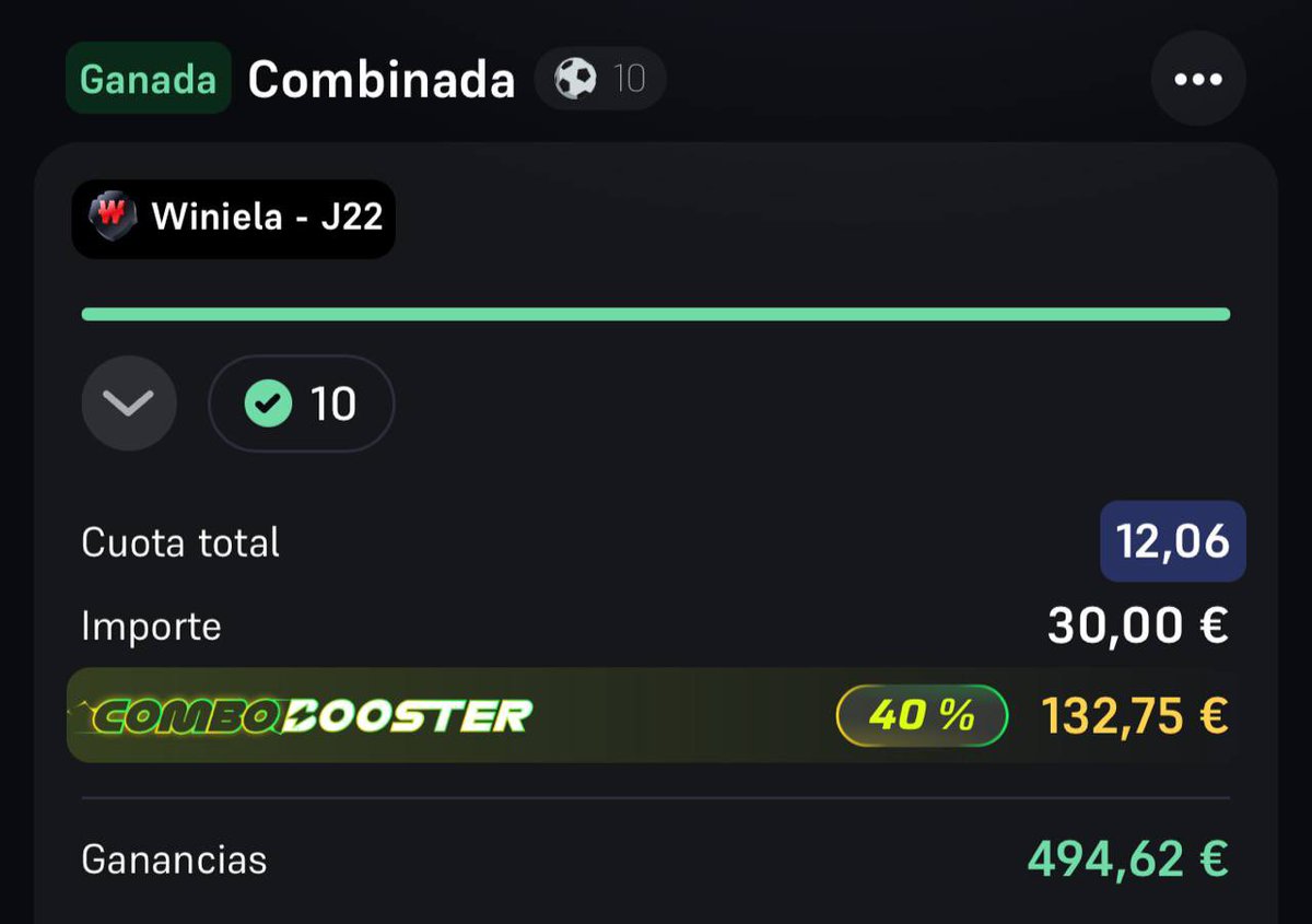 Empezamos la semana como acabamos la anterior 😌✅

CUOTA 12 ✅
OTRA FUNBET CUOTA 4 ✅

¡Disfrutar! Seguimos trabajando 🤝