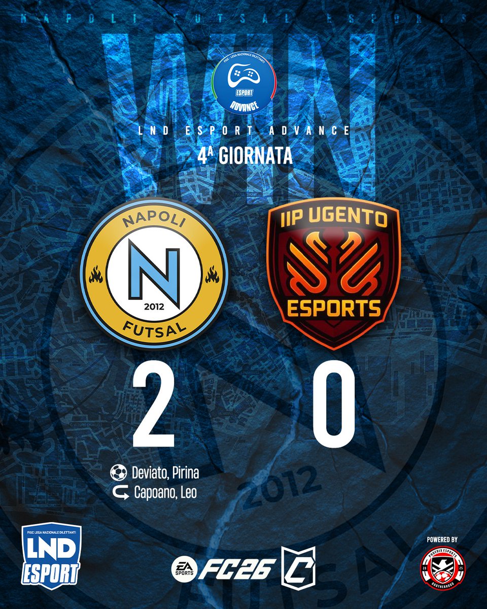 ✅ 𝗪𝗜𝗡
🎮 Torniamo alla vittoria superando 2-0 l'IIP Ugento eSports: a segno Deviato e Pirina, assist per Leo (MVP della gara) e Capoano. #JammeGuagliù

🐦‍🔥 #BornToCompete | #BuiltToRise | @Ph0enix_eSport