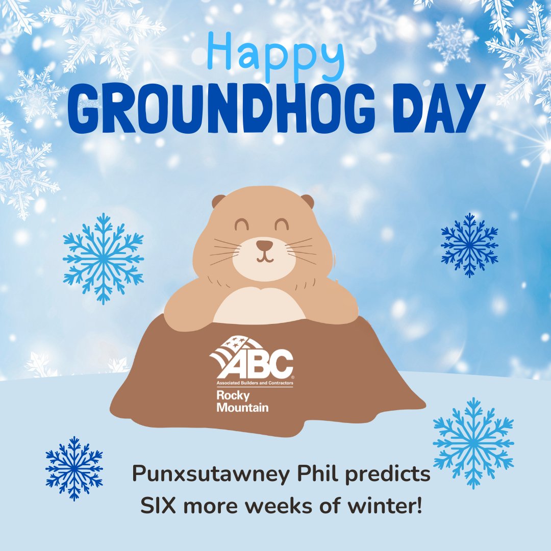 ABCRMC's tweet photo. Today our furry meteorologist, Punxsutawney Phil, saw his shadow and predicted SIX more weeks of winter! Are you you happy with his prediction or are you ready for Spring? #ABCMeritShopProud #ABCRMC #6MoreWeeks https://t.co/xtIAIStEPf