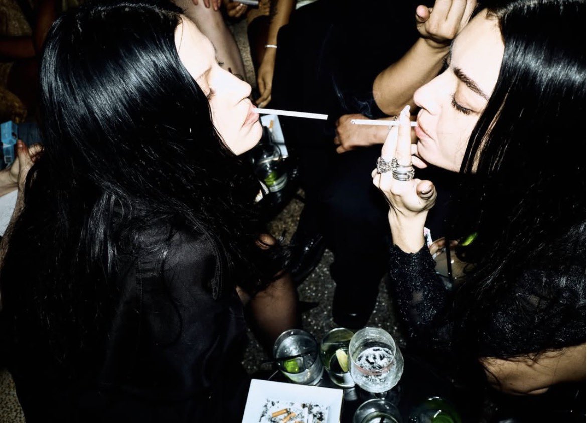 Gabbriette and Charli xcx last night at a Grammys afterparty