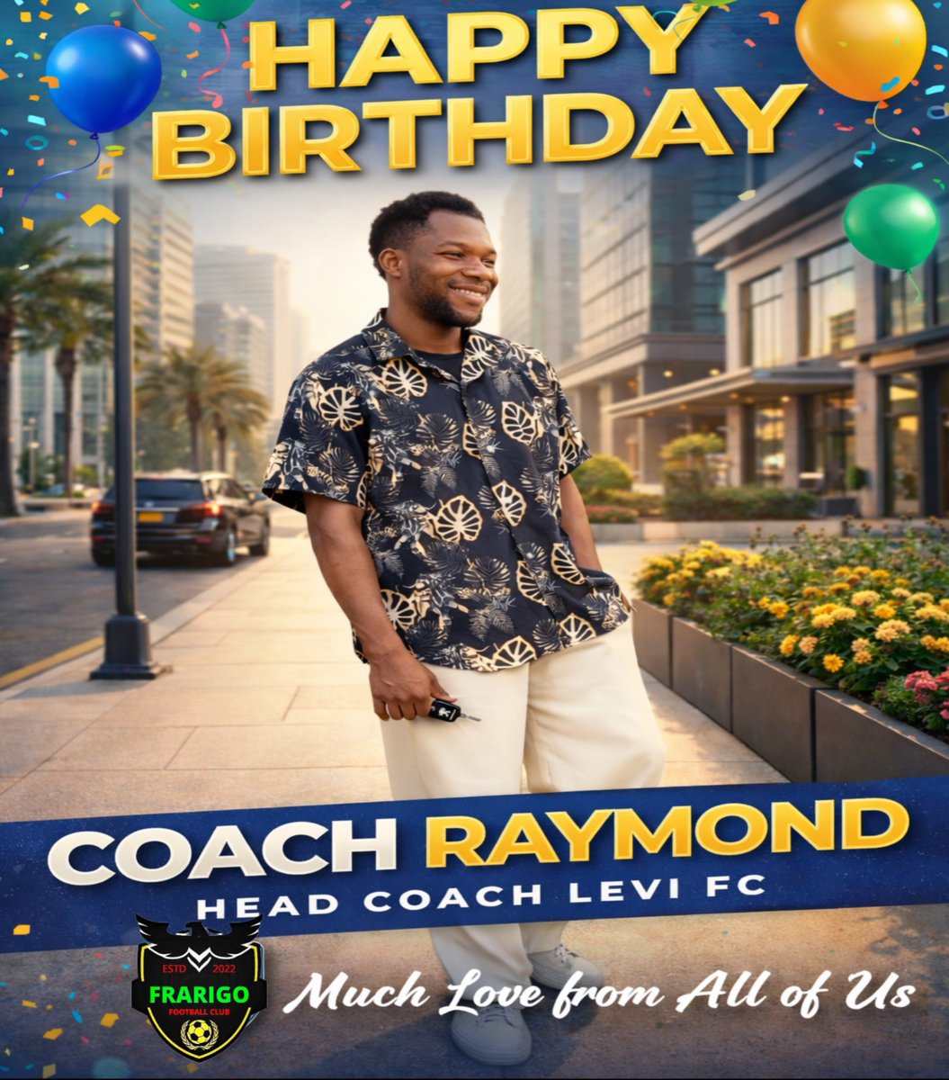 FrarigoFC's tweet photo. From all of us at Frarigo Sport , we celebrate you,Head Coach of Levi FC.
May this new year bring you strength, wisdom, and continued success as you lead with integrity and purpose.

Happy Birthday, Coach Raymond John Eze https://t.co/VgUeHkw7IF