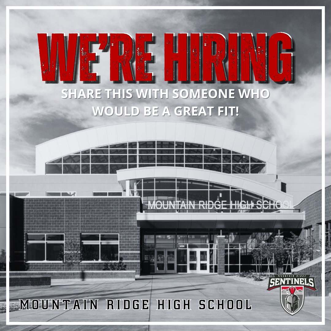 JOIN OUR TEAM! 🍎

Mountain Ridge High is looking for a PT Classroom Assistant (17 hrs/wk). 🏫✨

🗣️ Spanish fluency preferred 🗓️ Date Available: Feb 4 🆔 JobID: 13726

Apply here: applitrack.com/jordandistrict… 🔗 (Search JobID 13726)

Know someone perfect for the job? 🔄🙌

#Hiring