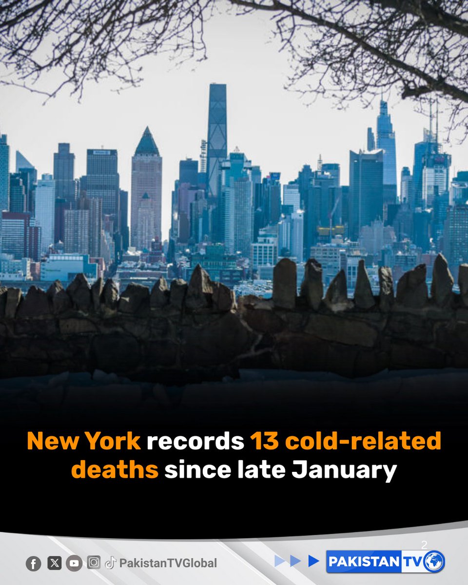 PakTVGlobal's tweet photo. Mayor Zohran Mamdani said that New York had recorded 13 hypothermia-related deaths as the city experienced an exceptional cold snap that affected large parts of the United States in late January.
#newyorkcold #hypothermiadeaths #extremecold #usweather #wintersafety #climateimpact #publichealth #pakistantv #pakistantvglobal