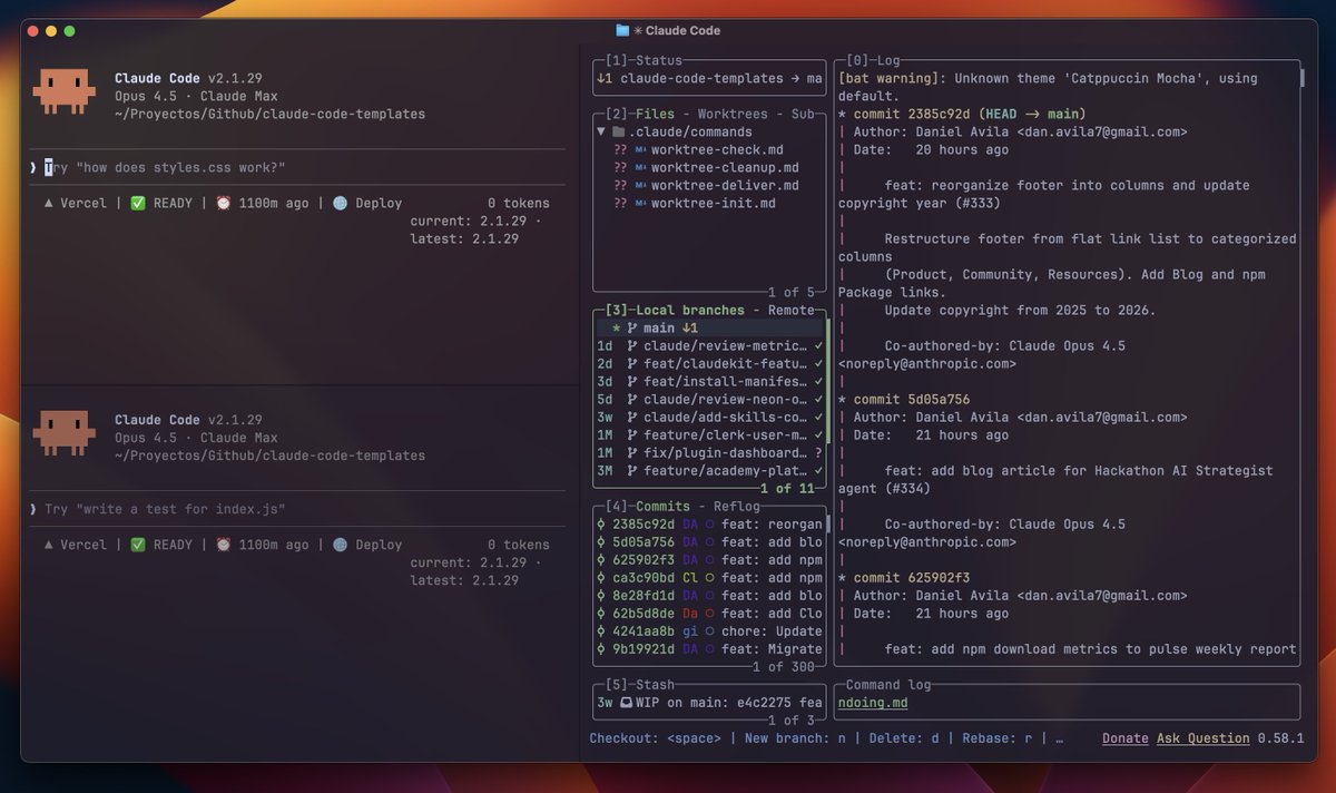 Ghostty + Worktrees + Lazygit is one of those combos you try once, and you’re never going back

And somehow, every new feature <a href="/mitchellh/">Mitchell Hashimoto</a> ships feels perfectly tuned for better DX

I’m preparing an article about this... stay tuned