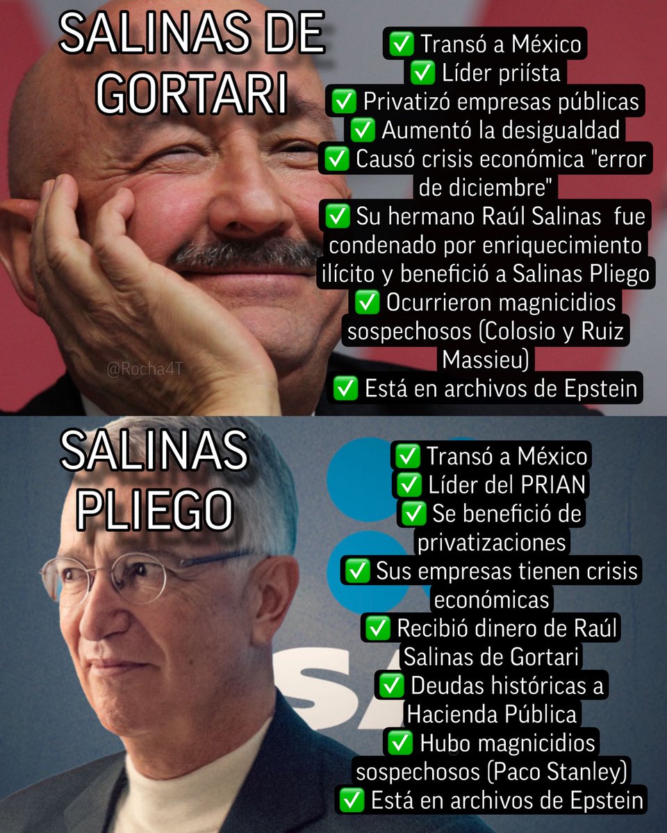 DOS PORQUERÍAS, DOS SALINAS

Ambos en los expedientes de #Epstein