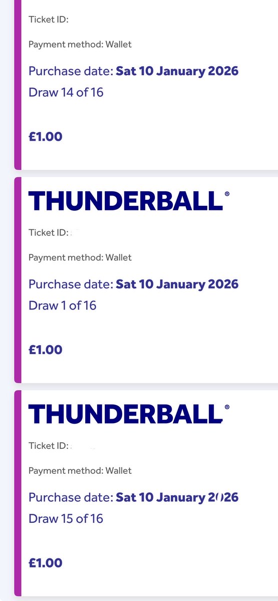 strongermag's tweet photo. @TNLUK The games are not in order as you can see it goes from
Draw 14 of 16 to 
Draw 1 of 16 to 
Draw 15 of 16 a mixed up order for all draws I play.
You need to put by draw date.
Filtering by recent purchase and oldest purchase just doesn't make sense if nothing is by draw date order. https://t.co/gt1yw2KdMz