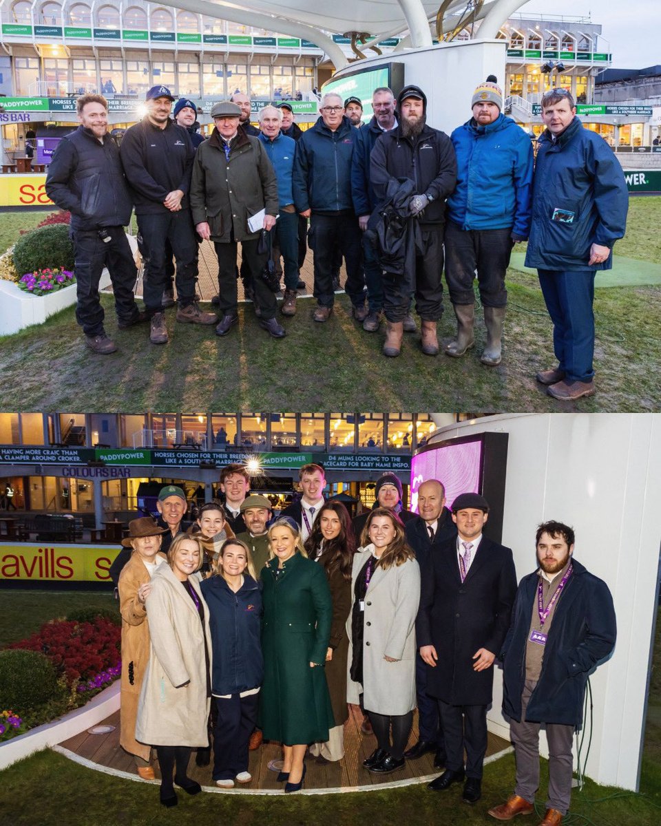 LeopardstownRC's tweet photo. The Team Who Made It All Possible 👏

After a challenging week and a rescheduled fixture, huge credit goes to the Leopardstown team whose hard work and dedication delivered racing and a successful Dublin Racing Festival 2026. 

A massive bualadh bos to everyone involved.💜 https://t.co/dBI11OCrWP