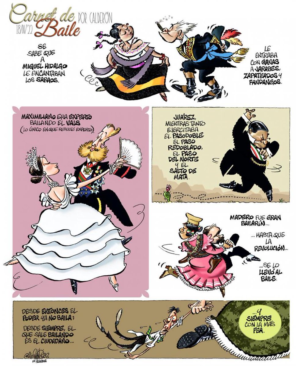 En este puente del cinco de febrero encuentro este cartón mío de hace cuatro años histórico, atemporal, actual y prófético. Las cuatro cosas a la vez: