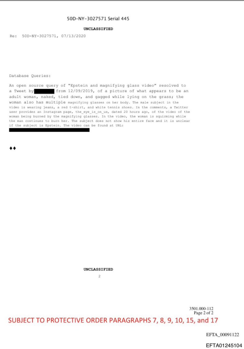 🚨 JUST IN:

Epstein tied Young Girls (11-13) spread out on the floor &amp; burned them with a Magnifying Glass, file extracts reveal.

Horrific.