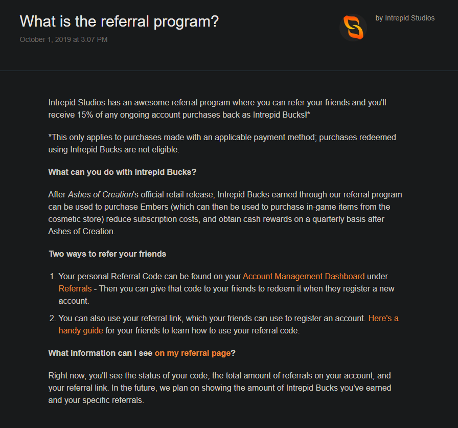 PirateSoftware's tweet image. Deleted my last post about this and rewriting it now. To be real I am pissed off about this and I was lashing out at people about it. Not what I want to do so I am sorry for that.

Ashes of Creation had a referral program and they never paid out anyone through it. No content…