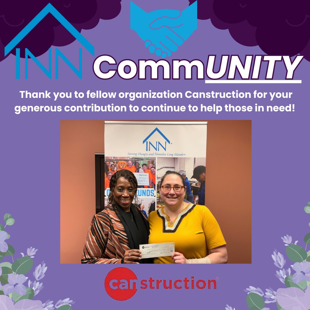 We are so grateful to @canstructionlongisland for supporting The INN for years, and having fun while doing it! Thank for your generous 2025 donations of funds (and cans)! #GetINNvolved