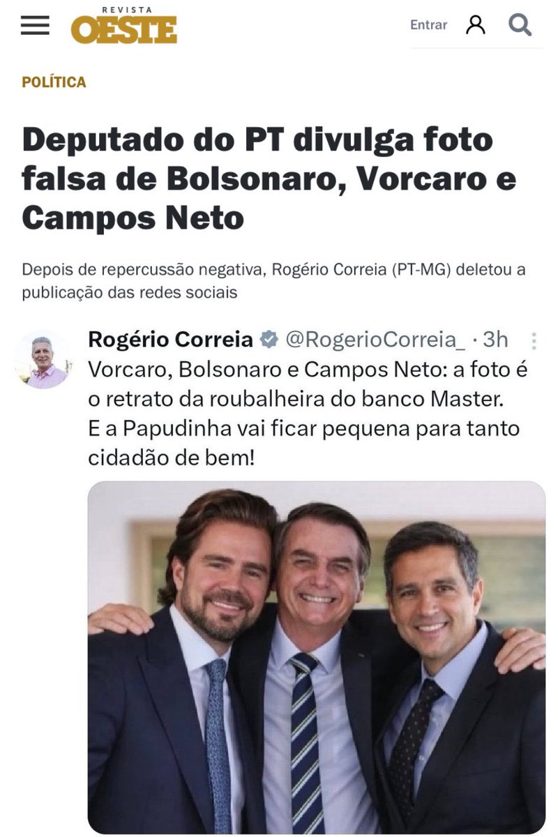 Esse aí é um que é a favor de regulamentar redes sociais para evitar “fake news”!