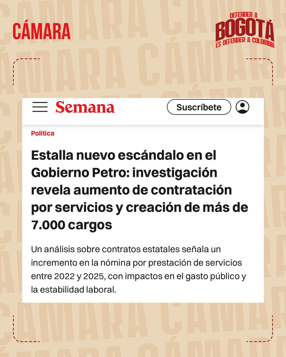 JDCastellanosO's tweet photo. 📰Destapamos un nuevo escándalo del presidente @petrogustavo y se volvió noticia nacional🚨La nómina paralela que le ha costado 7,2 billones de pesos al país.

Esto lo denuncié siendo candidato, y en el Congreso haré mucho más control político para defender a los bogotanos y a los colombianos💪🏻

🔴🗳️Nuevo Liberalismo 1️⃣0️⃣4️⃣🗳️🔴