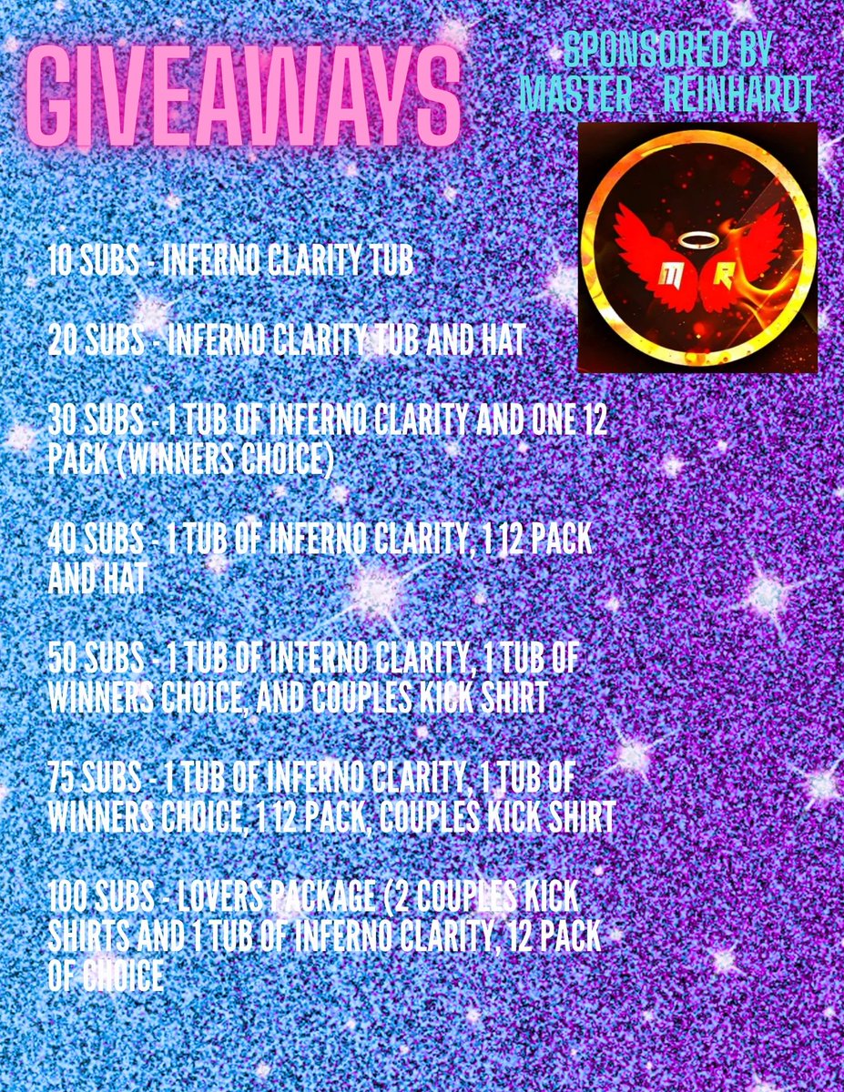 Hey there I have an announcement!!!! February 22nd at 11 AM I am hosting a 12 hour stream!!! There will be a ton of giveaways all sponsored by my amazing partner <a href="/MasterReinhardt/">Master_reinhardt</a>!!! You don't want to miss this!!! @666retreats <a href="/CroweGamingg/">RG | Crowegamingg</a> <a href="/DrinkFreshenUp/">Freshen Up Energy</a>