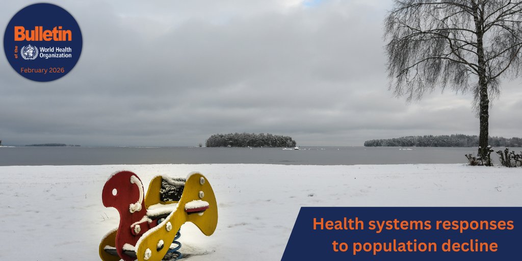 WHOBulletin's tweet photo. The February 2026 issue of the Bulletin is out!
This month we have a special theme issue on health systems reponses to population decline.

📰Read it here: https://t.co/o4fE1ZL11b https://t.co/7kRRl21eDm