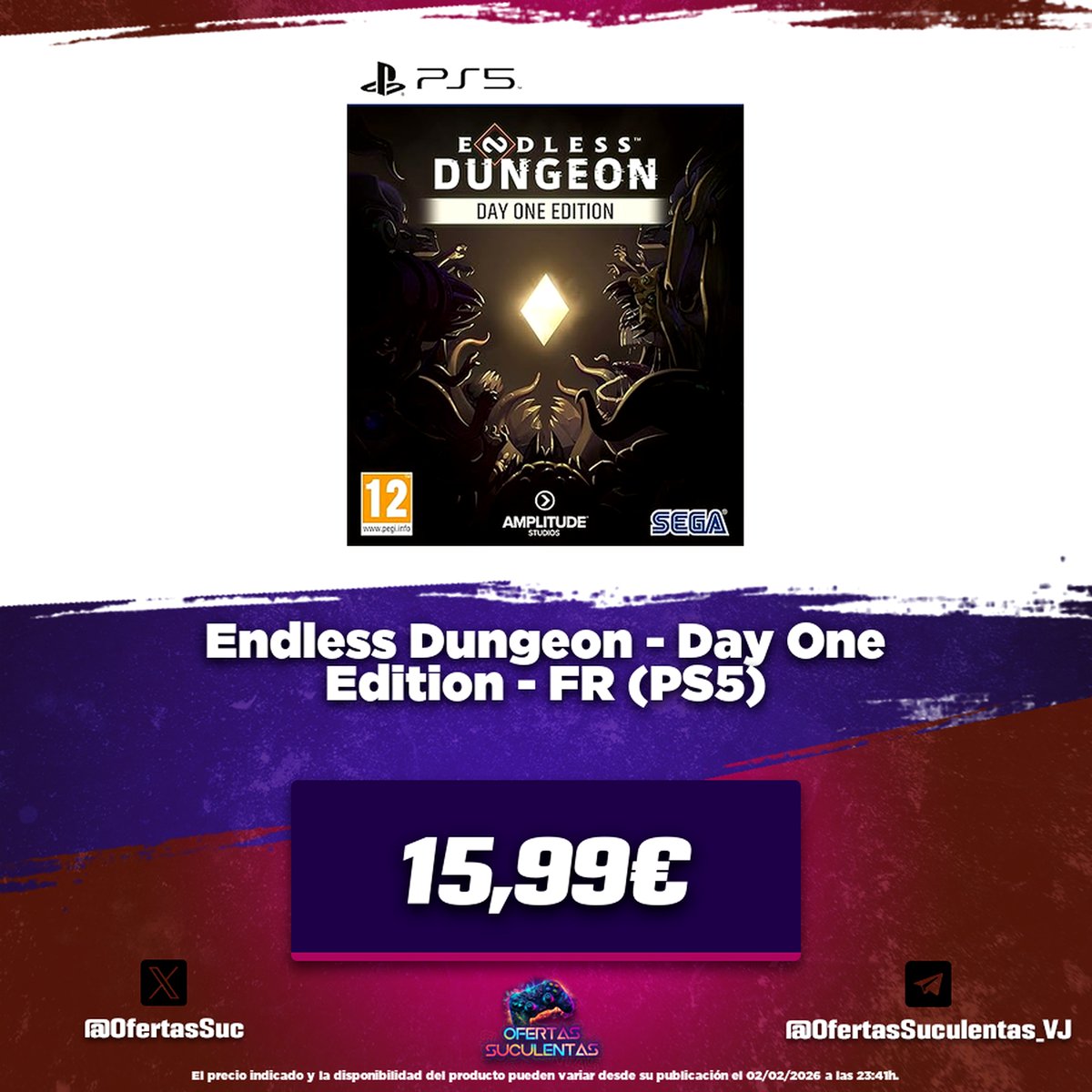 🔥 Endless Dungeon - Day One Edition - FR (PS5)

🤑 15,99€
🛒 amzn.to/3Mm04eC

🔗 Canal: t.me/OfertasSuculen…
🔗 Chat: t.me/ChatOfertasSuc…