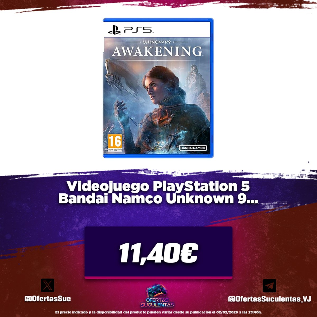 🔥 Videojuego PlayStation 5 Bandai Namco Unknown 9: Awakening (FR) - M...

🤑 11,40€
🛒 amzn.to/4ryWYDf

🔗 Canal: t.me/OfertasSuculen…
🔗 Chat: t.me/ChatOfertasSuc…