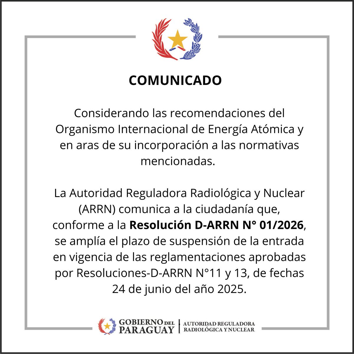 Autoridad Reguladora Radiológica y Nuclear (ARRN) tweet media