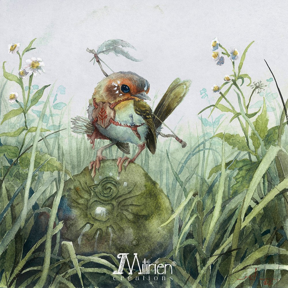 Ancient 🌿
 #WatercolorArt #bird #fantasyart