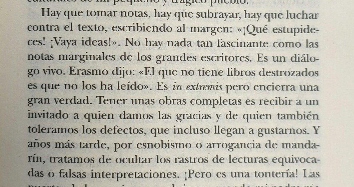 lolafisac's tweet image. Según George Steiner, la lectura requiere ciertas condiciones: silencio, espacio privado y tener libros propios. 
«Porque es esencial leer lápiz en mano».